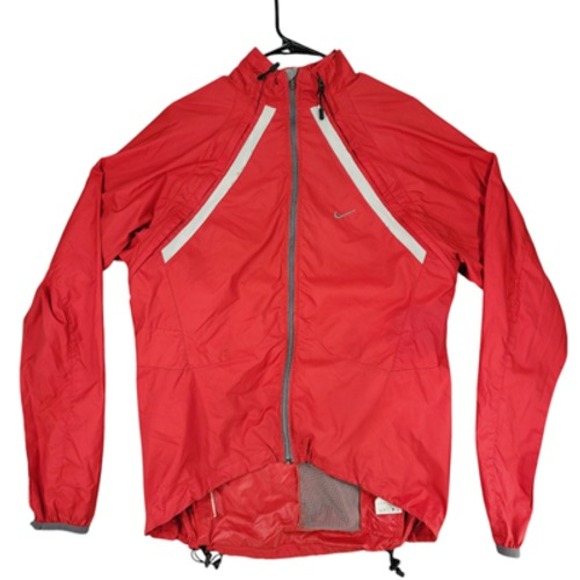 Nike L Convertible 2in1 Jacket Vest Men Running Red Zip Off Sleeves Vented READ - Picture 1 of 16